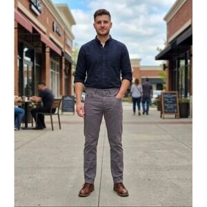 English Laundry Mens 5-Pocket Stretch Pants Charcoal Grey 38x32 Straight Leg